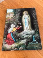 Vintage Religieuze Prent - Bernadette en Maria, Antiek en Kunst, Ophalen of Verzenden