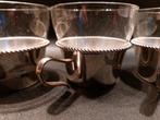 5 oude theeglazen met verzilverde houder, Antiek en Kunst, Antiek | Goud en Zilver, Ophalen of Verzenden