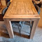 Bartafel (130x80x90) en 4 Barkrukken, 2 krukken, Ophalen, Zo goed als nieuw, 60 tot 90 cm
