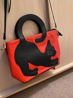 Rode tas met kat applicatie, Sieraden, Tassen en Uiterlijk, Tassen | Damestassen, Ophalen of Verzenden, Nieuw, Rood, Handtas