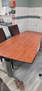 Houten Eettafel met Stoelen, Huis en Inrichting, Ophalen, Gebruikt, 100 tot 150 cm, Metaal