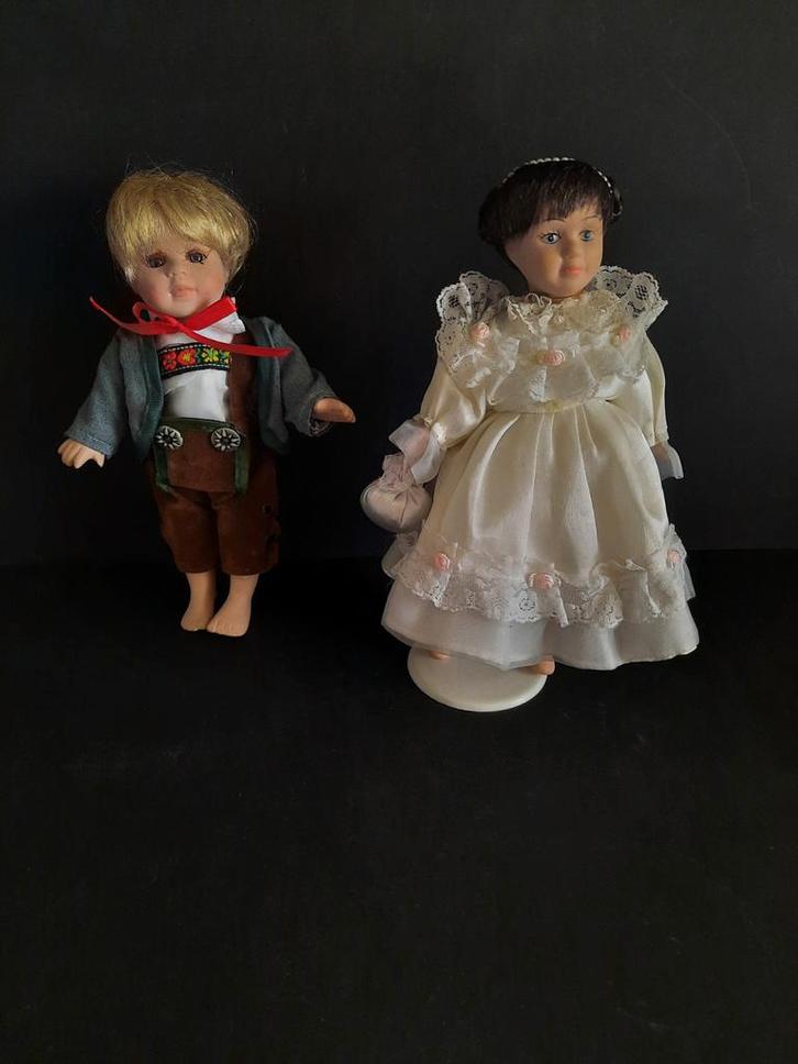 Vintage Porseleinen Poppen Set, Verzamelen, Poppen, Gebruikt, Ophalen of Verzenden