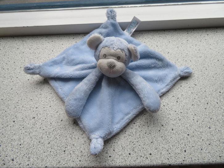 Knuffeldoek blauwe aap of beer merk VIB Very Important Baby, Kinderen en Baby's, Speelgoed | Knuffels en Pluche, Zo goed als nieuw