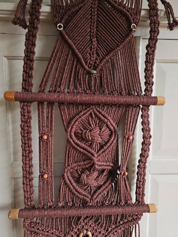 Vintage wanddecoratie macramé L92 cm beschikbaar voor biedingen