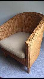 2 rotan luxe kuipstoelen met dik kussen., Ophalen of Verzenden, Bruin
