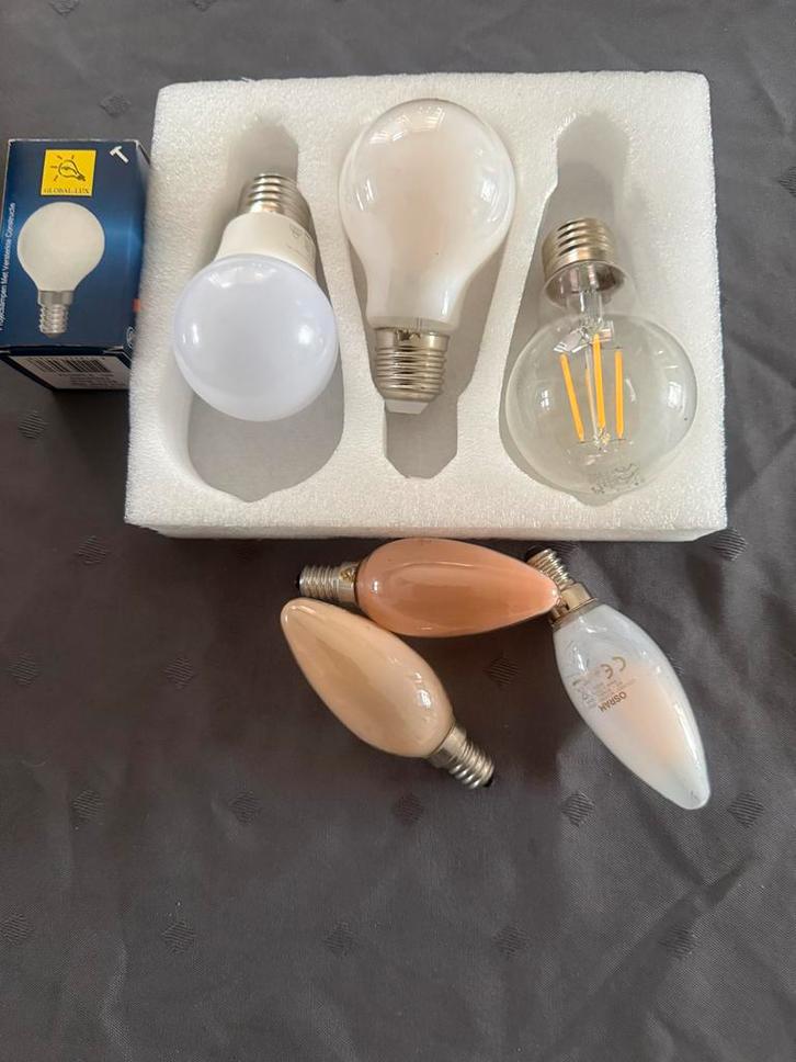 Diverse Gloeilampen - Verschillende Types en Fittingen, Huis en Inrichting, Lampen | Losse lampen, Zo goed als nieuw, Gloeilamp