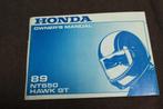 Honda NT650 1989 Hawk GT motorcycle owner's manual NT 650, Motoren, Ophalen of Verzenden, Honda