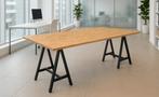 Industriële Bureau/Werktafel - OSB Blad & Zwarte Schragen, Ophalen, Gebruikt