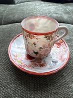 Antiek Japans kop en schotel met kraanvogels, Huis en Inrichting, Keuken | Servies, Gebruikt, Ophalen of Verzenden, Overige stijlen