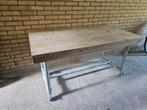 Steigerhouten tafel 150x76 cm met steigerbuis, Huis en Inrichting, Tafels | Eettafels, Ophalen, Gebruikt, 200 cm of meer, 50 tot 100 cm