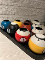 Biljartbal waxinehouders, Huis en Inrichting, 25 tot 50 cm, Ophalen of Verzenden, Kandelaar, Hout
