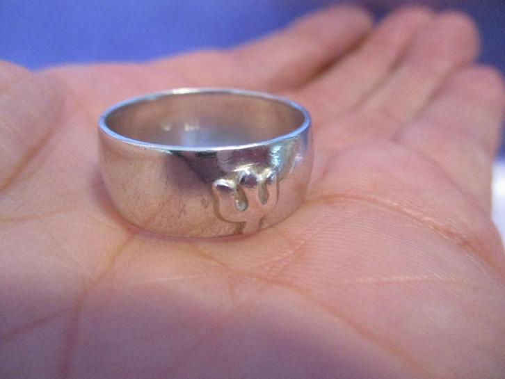 Zilveren Lord Shiva Trishula Ring Ø 21,2 mm, Verzamelen, Religie, Nieuw, Hindoeïsme, Sieraad, Verzenden