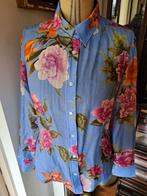 Blauwe blouse met rozen Elisa Blue 40, Verzenden, Zo goed als nieuw, Maat 38/40 (M), Blauw