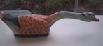 Vintage Handstoffer houten eend HAND MADE, Antiek en Kunst, Ophalen of Verzenden