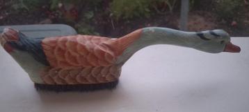 Vintage Handstoffer houten eend HAND MADE beschikbaar voor biedingen
