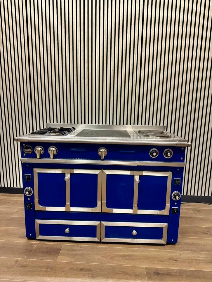 Luxe La Cornue met coupe de feu & 2 elektrische zones 120cm, Witgoed en Apparatuur, Fornuizen, Zo goed als nieuw, Vrijstaand, Gas