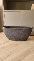 Zwarte bloembak voor binnen 73 x 19.5 x 34.5 cm, Tuin en Terras, Bloembakken en Plantenbakken, Ophalen, Steen, Zo goed als nieuw
