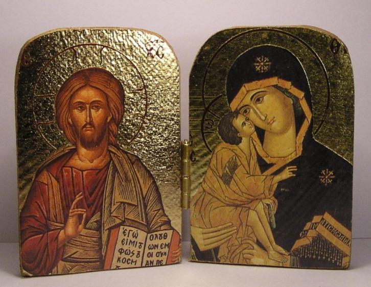 KT04 Kleine Tweeluik met Moeder Maria & Christus (nieuw), Verzamelen, Religie, Nieuw, Verzenden