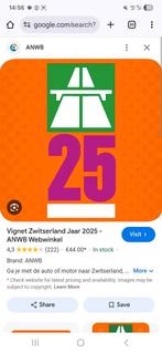 2 vignetten zwitserland met aankoopbon, Tickets en Kaartjes, Eén persoon