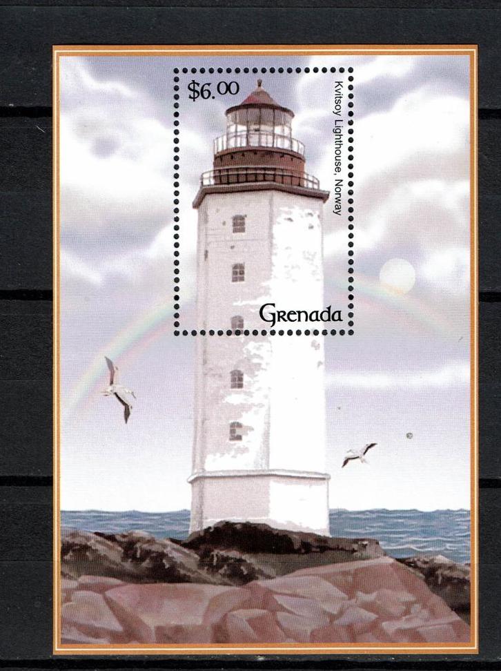 grenada pf blok vuurtoren gebouwen lighthouses architectuur, Postzegels en Munten, Postzegels | Thematische zegels, Postfris, Plaats of Gebouw