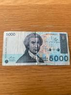 Kroatisch 5000 Dinar Biljet 1992, Ophalen of Verzenden, Los biljet