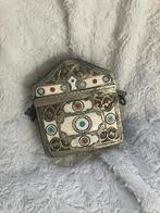 Antieke oosterse buidel/tas, brons geëmailleerde inleg/zil, Antiek en Kunst, Ophalen of Verzenden