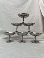 Vintage Franse RVS ijscoupes | bistrostijl | dessert coupes, Huis en Inrichting, Ophalen, Overige materialen, Overige stijlen