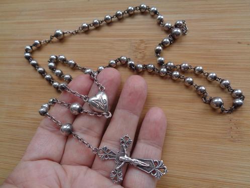 antiek zilveren rozenkrans [815], Sieraden, Tassen en Uiterlijk, Antieke sieraden, Ketting, Zilver, Verzenden