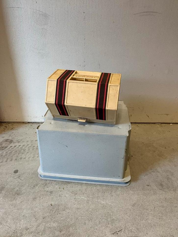 Vintage Rolykit Opbergdoos 70s/80s, Doe-het-zelf en Verbouw, Gereedschapskisten, Gebruikt, Ophalen of Verzenden