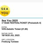 2 tickets SEA YOU festival - 3 daagse tickets, Twee personen