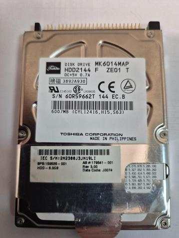  2½ inch harddisk HDD van Toshiba 6,0Gb  beschikbaar voor biedingen