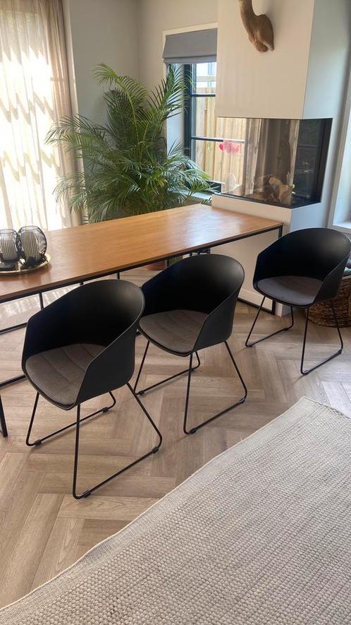 Set van 3 stijlvolle Momo eetkamerstoelen, Huis en Inrichting, Stoelen, Zo goed als nieuw, Drie, Hout, Grijs, Ophalen of Verzenden