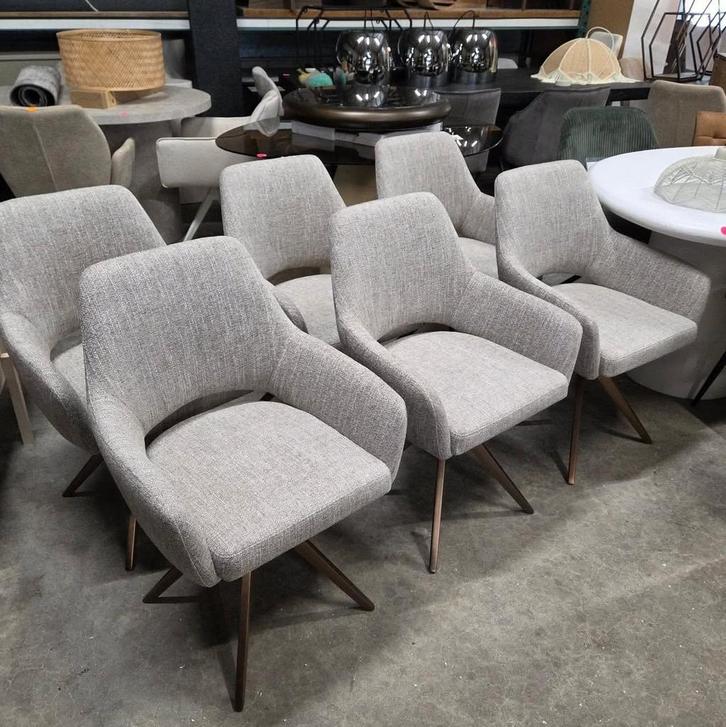 6 x Eetkamerstoel Yanai Turn Rose Gold van Jesper Home, Huis en Inrichting, Stoelen, Nieuw, Metaal, Overige kleuren, Ophalen