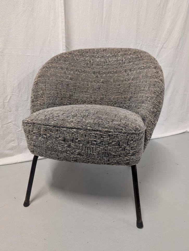 Mid-century cocktail fauteuil - 70s, Huis en Inrichting, Fauteuils, Gebruikt, Metaal, Stof, 50 tot 75 cm, Minder dan 75 cm, Ophalen