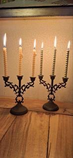 Vintage Messing Mini Kandelaar - Set van 2, Antiek en Kunst, Antiek | Kandelaars, Ophalen of Verzenden, Koper of Brons