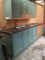 Groene Keuken met Houten Accenten, Huis en Inrichting, Keuken | Complete keukens, Ophalen, Gebruikt, Overige materialen, Enkelwandige keuken