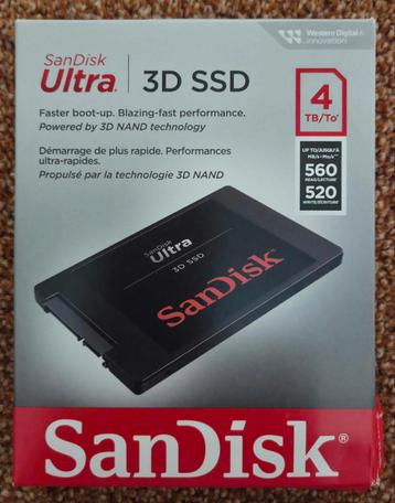 SanDisk Ultra 3D SSD 4TB – Nieuw, ongebruikt beschikbaar voor biedingen