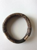 Armband leer + koper, stoer, Sieraden, Tassen en Uiterlijk, Armbanden, Ophalen of Verzenden, Gebruikt, Bruin, Leer