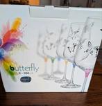 Bohemia Butterfly Wijnglazen Set - Nieuw, Glas of Glazen, Ophalen of Verzenden, Overige stijlen, Glas