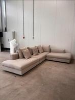 Design hoekbank grijs/ licht beige, Verzenden, Zo goed als nieuw