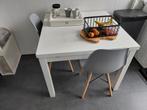 Mooie, compacte eettafel met 2 stoelen – uitschuifbaar tot 1, Huis en Inrichting, Ophalen, 50 tot 100 cm, 50 tot 100 cm, Zo goed als nieuw