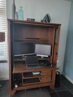 Computerkast, Ophalen, Mooie computerkast/werkplek, Zo goed als nieuw, Grenenhout