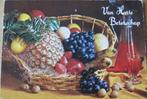 Van harte beterschap - fruitmand - nieuw, Verzamelen, 1960 tot 1980, Overige thema's, Ongelopen, Verzenden