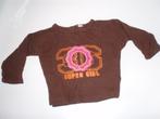 Stijlvol bruin shirtje shirt longsleeve SUPER GIRL maat 68, Ophalen of Verzenden, Zo goed als nieuw, Meisje, Shirtje of Longsleeve