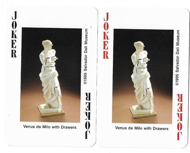 2 aparte jokers uit Salvador Dali speelkaarten, Verzamelen, Speelkaarten, Jokers en Kwartetten, Zo goed als nieuw, Speelkaart(en)