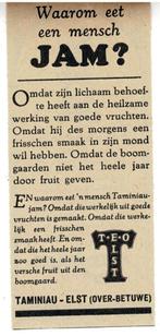 Waarom eet een mensch JAM ? T.E.O. Jam is uit goede vruchten, Verzenden, Zo goed als nieuw, Overige typen