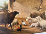 De Boever ( schapen in de stal) 60-90 doek, Antiek en Kunst, Kunst | Schilderijen | Klassiek, Ophalen of Verzenden