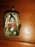 antieke kerstbal - Kabouter op boomstam, Ophalen of Verzenden, Gebruikt