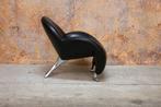 ZGANieuw! zwarte leren Leolux Papageno design fauteuil, Leolux, Design, 75 tot 100 cm, Ophalen of Verzenden