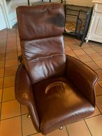 PRIJS VERLAAGD ! Relaxfauteuil model twice bruin leer, Huis en Inrichting, Fauteuils, Ophalen, Gebruikt, Modern, 50 tot 75 cm